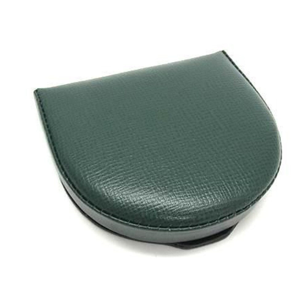 Valextra V0L89 Horseshoe-shaped Wallet/Coin Case, Green Leather, Men's/Women'...